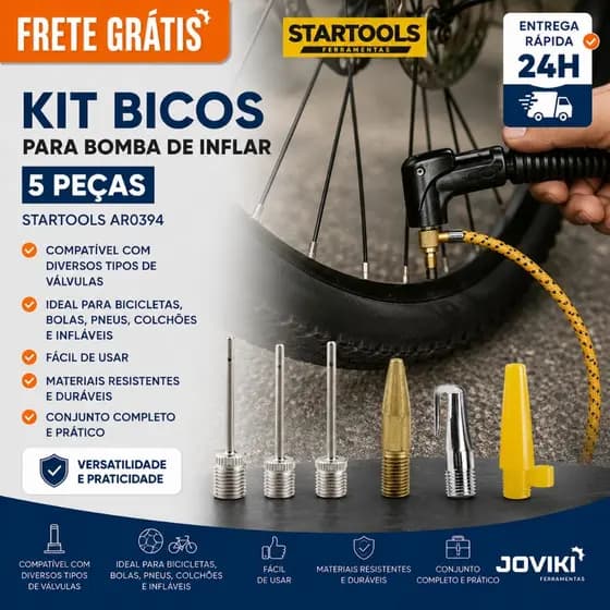 Kit Bicos para Bomba de Inflar 5 peças Startools AR0394