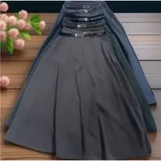 Saia Longa Rodada Feminina Alfaiataria Moda Evangélica Casual Básica Inverno Cintura Alta Elegante Tendência
