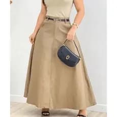 Saia Longa Rodada Feminina Alfaiataria Moda Evangélica Casual Básica Inverno Cintura Alta Elegante Tendência