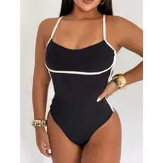 Body alcinha Feminino Bicolor Anarruga Sustentação estruturado