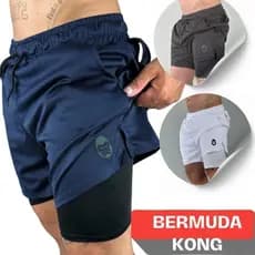 Kit 3 Bermudas Masculinas Academia 2 em 1 Cueca embutida