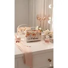 NÉCESSAIRE FEMININA PERSONALIZADA | ESTAMPA FLORAL,BRINDES,MADRINHA DE CASAMENTO,LEMBRANCINHA