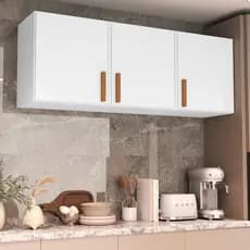 Armário 3 Portas 120cm Aéreo Parede Cozinha Quarto Lavanderia Organizador