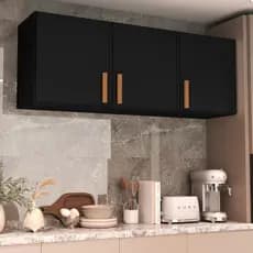 Armário Aéreo 120cm 3 Portas Multiuso Cozinha Lavanderia Quarto De Parede