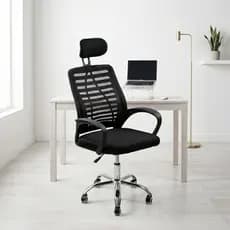 Cadeira Escritório Giratória Rodinhas Conforto Ergonômico Suporte Lombar Ajustável Assento Macio Tela Mesh