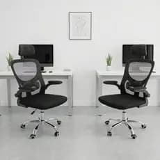 Cadeira Escritório kit Presidente Secretária Preto Rodinha Ergonomica