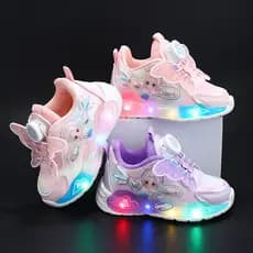 LED Luz Tênis infantil meninas moda princesa tênis casuais