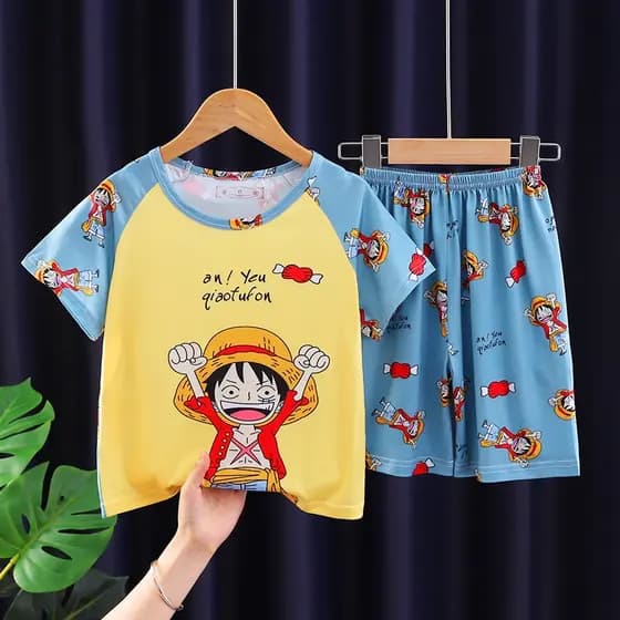 Pijamas infantis meninos verão moda Shorts de manga curta ternos Loungewear