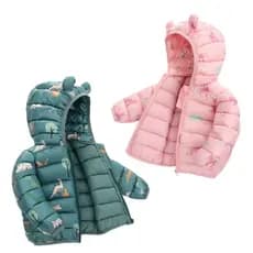 Jaqueta Puffer Infantil Meninos Meninas Inverno Quente Desenho Animado Jaqueta Leve