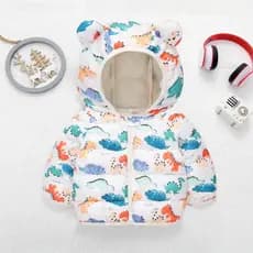 Jaqueta Puffer Infantil Bebê Meninos Meninas Outono Inverno Moda Dos Desenhos Animados Jaqueta Leve