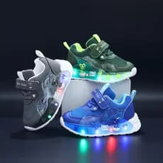 LED Tênis Infantil Meninos Moda Casual Calçados Esportivos Sntiderrapantes Com Sola Macia