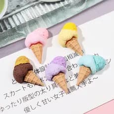 Cro De Sorvete Charme DIY jibz Simulação Sweet Cone 3D Resina Acessórios Para Decoração De Sapatos deco Botão Phone Case