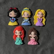Cute Princess Cro Charm DIY Jibz Cartoon Resina Jóias Acessórios Material Goma Clip Shoes Buckle encanto de sapatos