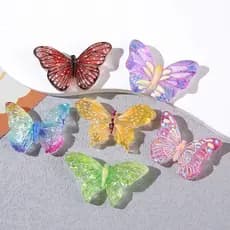 6 Amuletos De Sapato De Borboletas De Alta Qualidade , Acessórios De Resina Fofos , Decoração De Chinelo , Capa De Telef