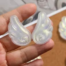 Glitter Dupla Face Tridimensional Asas De Anjo Sapato Encantos Bonito Resina Decoração Acessórios Caso De Telefone DIY P