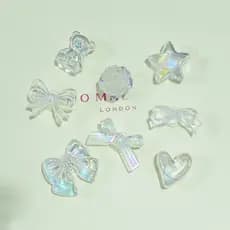Transparente AB Borboleta Sapato Encantos Urso Satr Resina Acessórios Caso De Telefone DIY Presente Da Menina Flor Fivel