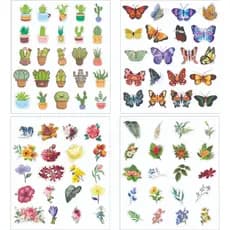 80 Adesivo Para Scrapbook Agenda Planner Plantas Borboletas