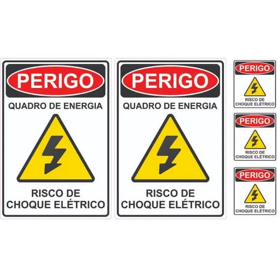 Adesivo Perigo Quadro De Energia Risco De Choque Elétrico