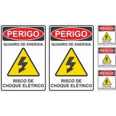 Adesivo Perigo Quadro De Energia Risco De Choque Elétrico