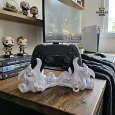 Suporte Gamer Caveira 3D para Controle PS5 – Base Decorativa Estilo Flames