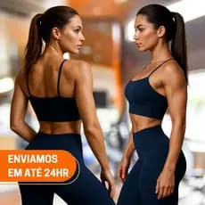 Conjunto Academia Caminhada Short e Top de Ginástica Look Fitness  Kit Treino