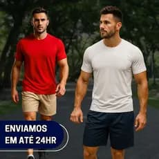 Camiseta Dryfit e Shorts  Masculino Bermuda de Academia Treino Corrida Para Esportes Praia