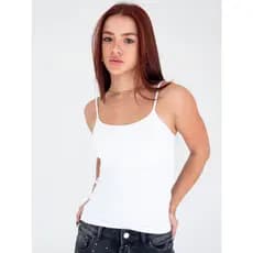 Regata De Alcinha Cropped Tube Feminino Básico Suplex Marrom Azul