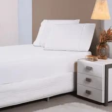 Jogo de Cama Queen 3 Peças 400 Fios 100% Percal Premium Toque Macio Não da Bolinha