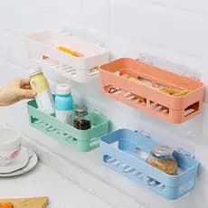 Suporte Organizador De Parede Plástico Condimentos Shampoo Banheiro Cozinha