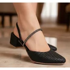 Mule Social 2 em 1 Feminino Femininas Scarpin Salto Medio Baixo Manta brilhante  Confort  REF :065