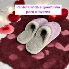 Pantufa Feminina Lilás Forrada Pelo Confortável Macia Solado Emborrachado Chinelo Inverno Babuche