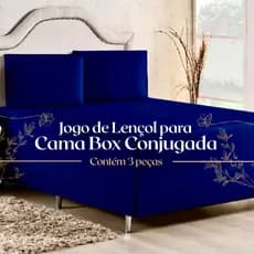 Jogo 3 Peças Capa Luva Para Cama Queen Padrão Box Conjugado