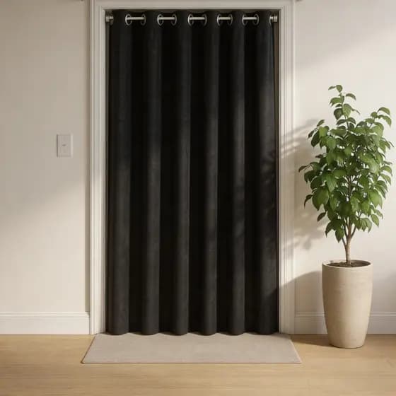 Cortina de Porta Elegance 1,30 x 2,20m  BLACKOUT/BLECAUT– Sala, Quarto, Cozinha ou Provador