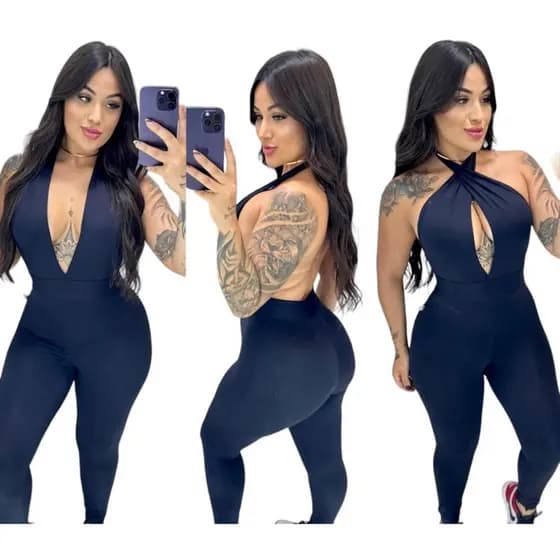 Macacão Duas Formas no Suplex Lançamento Moda Gringa Envio Rápido Atacado