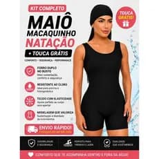 Maiô Macaquinho Natação e Hidroginástica + Touca Grátis Suplex Premium  | Envio Rápido Atacado