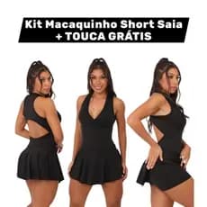 Kit Macaquinho Short Saia Fitness de Natação e Hidroginástica + Touca Suplex Premium Envio Rápido