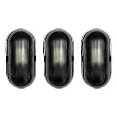 Kit 3 Und Arandela Luminária De Jardim Preta Sem Grade Opl Preto