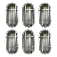 6 Und Kit Arandela Preto C/ Grade Tartaruga 1 X E27 Opl Branco