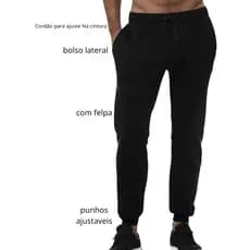 Calça Moletom Masculina Lisa Basica Com Felpa Inverno Bolso Lateral Cordão para Ajuste