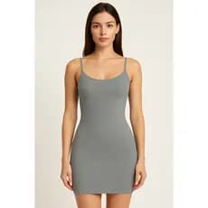 Vestido Canelado Corpo Justo Alça Fina Confortável Verão