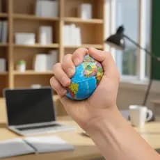 Bolinha Anti-Stress Globo Mapa Mundi Macia Apertável Squishy