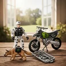 Kit Militar Base Operações Combate Brinquedo Infantil Moto