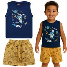 CONJUNTO REGATA PARA MENINOS INFANTIL E JUVENIL - 1 Camiseta Regata + 1 Bermuda
