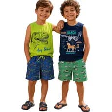 Kit 2 Conjuntos Infantil Menino – Conforto e Estilo para o Verão!