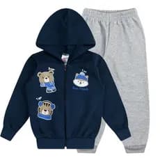 Conjunto Moletom Inverno Infantil 1 Jaqueta com Zíper + 1 Calça de Moletom Tamanhos 1 ao 08