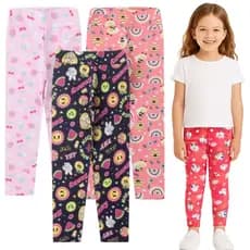 Kit 4 Leggings Infantis Estampadas – Tamanhos 1 ao 14