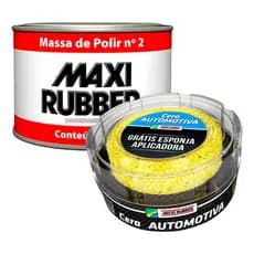KIT MASSA POLIR N°2 490G +CERA AUTOMOTIVA MAXXI RUBER 200G