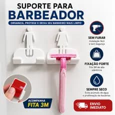 Porta Gilete Barbeador Parede Fita 3M Organizador Banheiro Fixação Forte