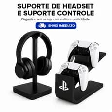 Suporte Headset PS4 PS5 Suporte Controle PlayStation Kit Gamer Setup Organizado
