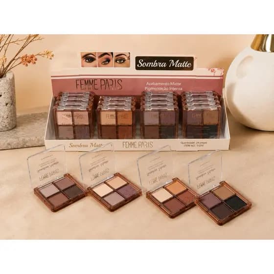 Sombra Matte Acabamento Matte Pigmentação Intensa - Femme Paris